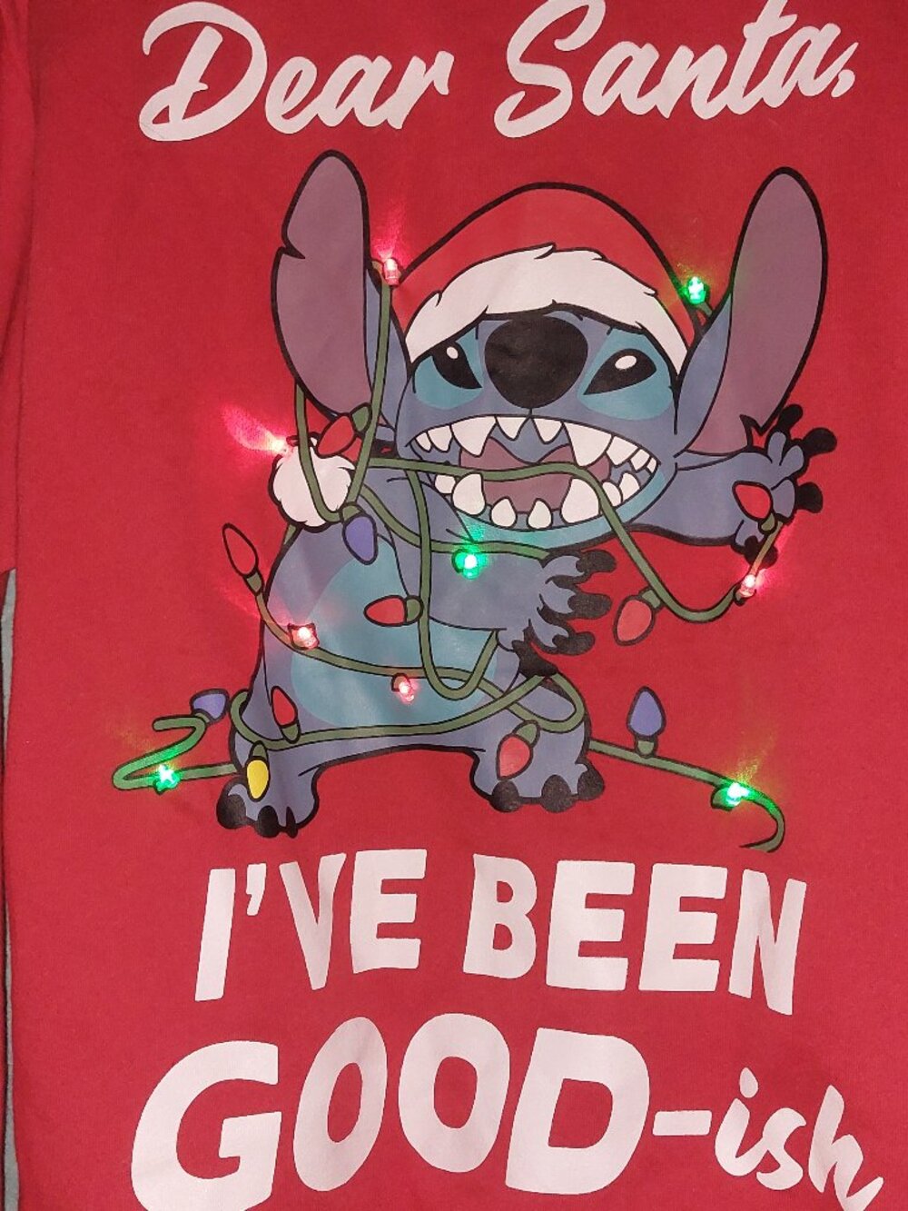 Disney Lilo & Stitch Light Up Holiday Sweater Medium